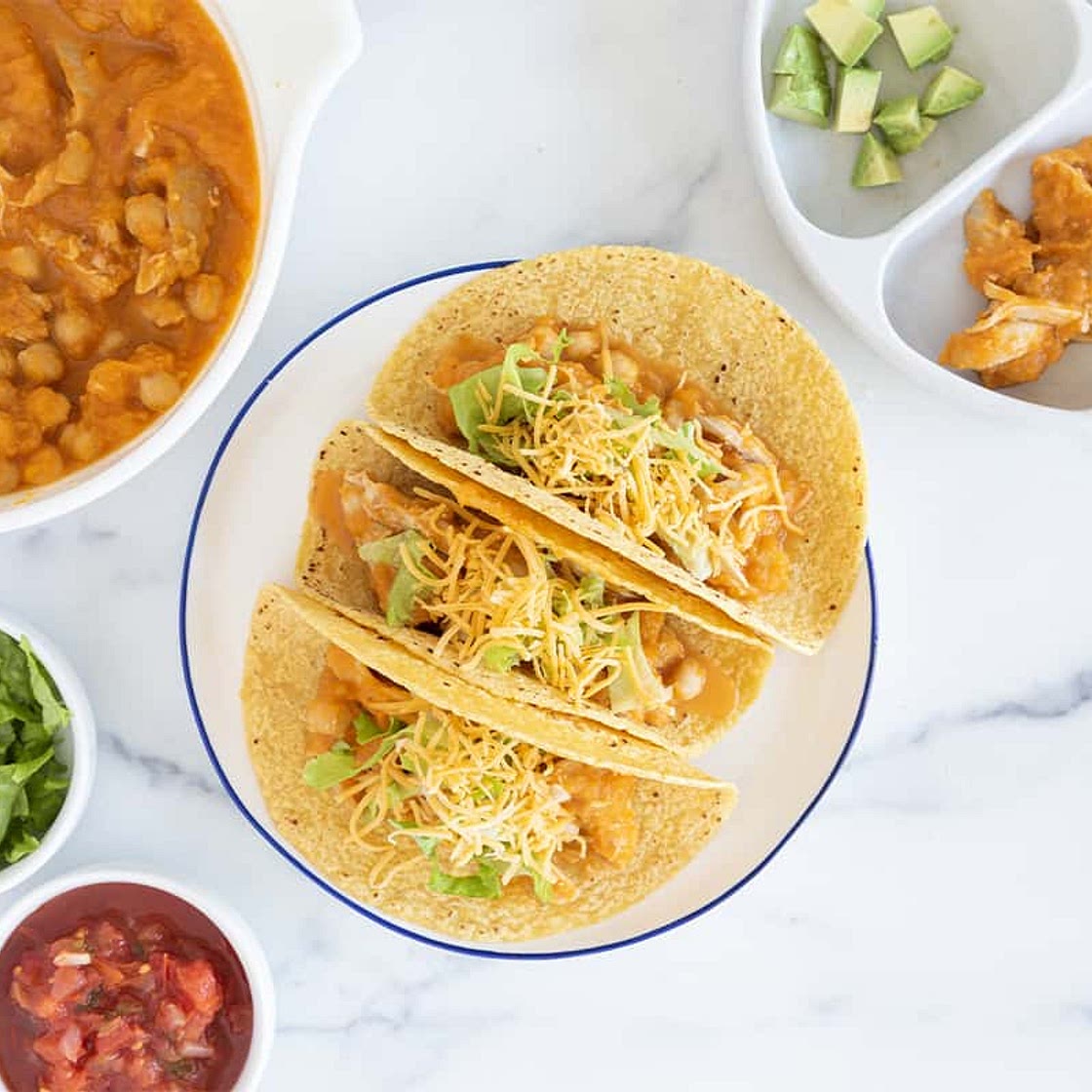 Slow Cooker Chicken and Bean Tacos
