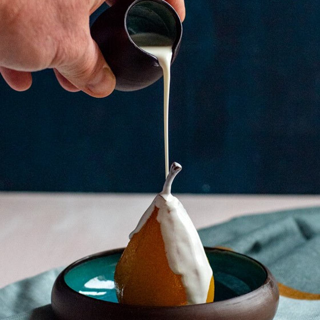 Spiced Whisky Poached Pears