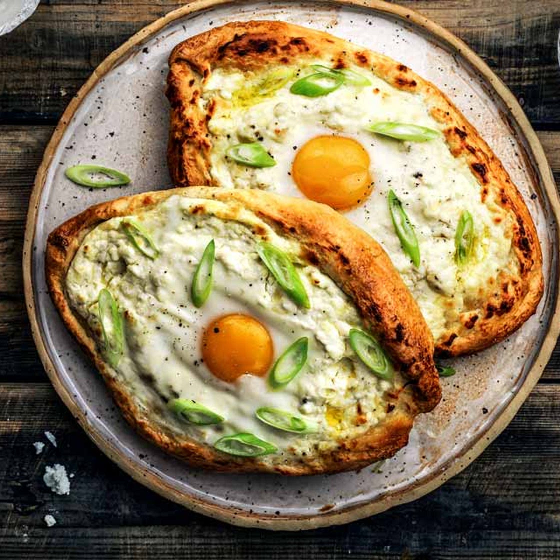 Khachapuri — Stuffed Georgian Cheese Bread with Egg