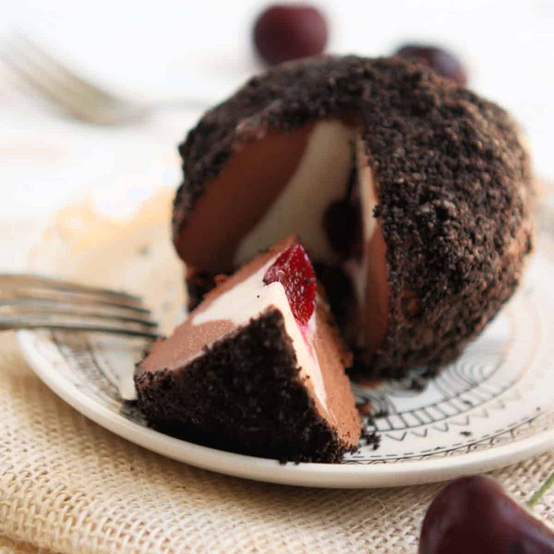 Dairy Free Chocolate and Vanilla Tartufo