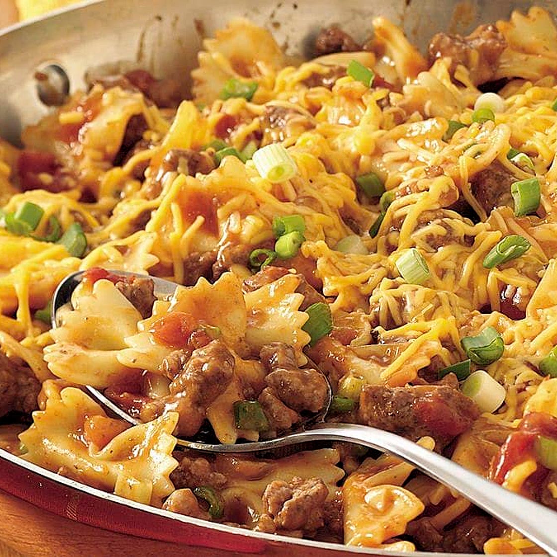 Easy Cheesy Beef and Bow Ties