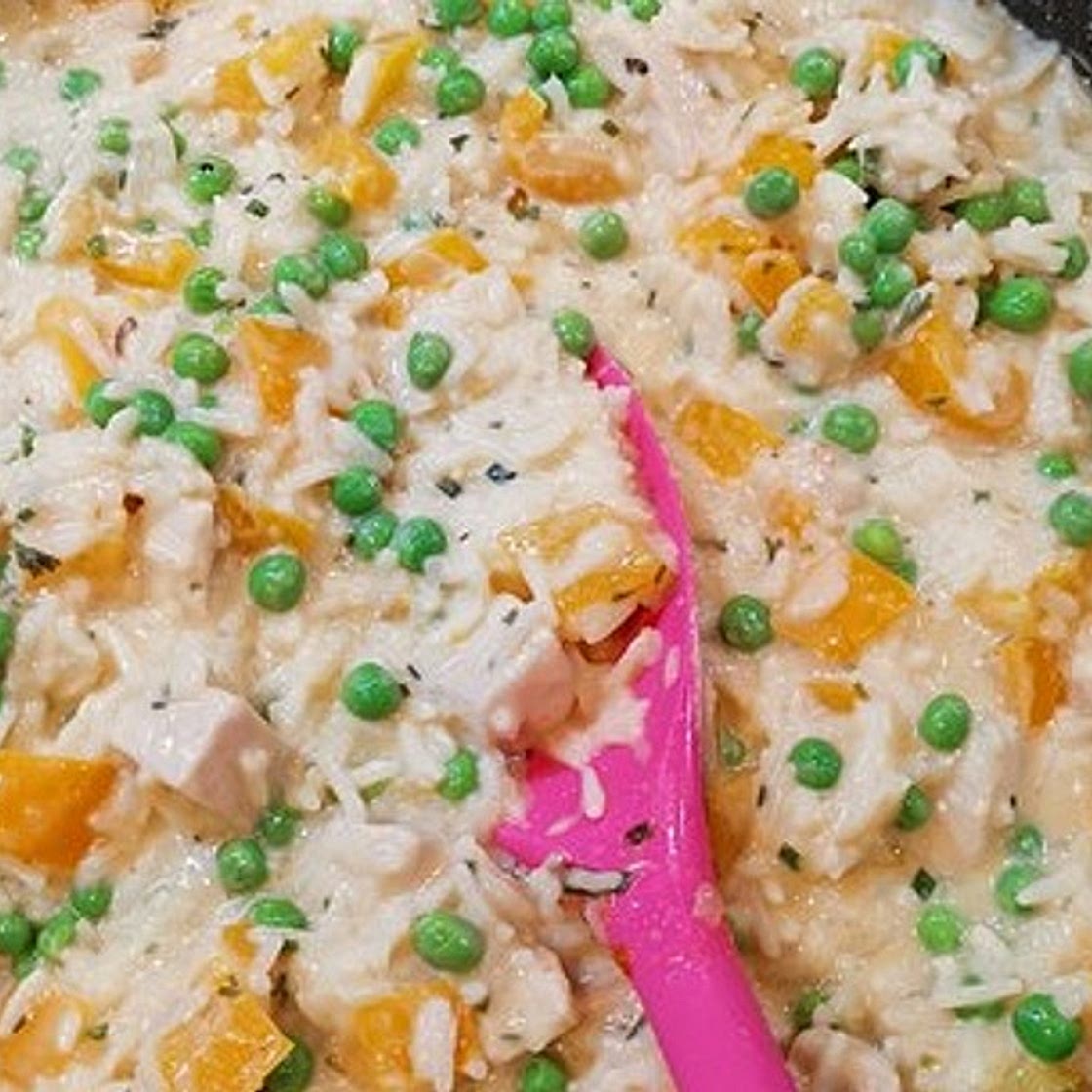 Reispfanne mit Gemüse und Hühnchen