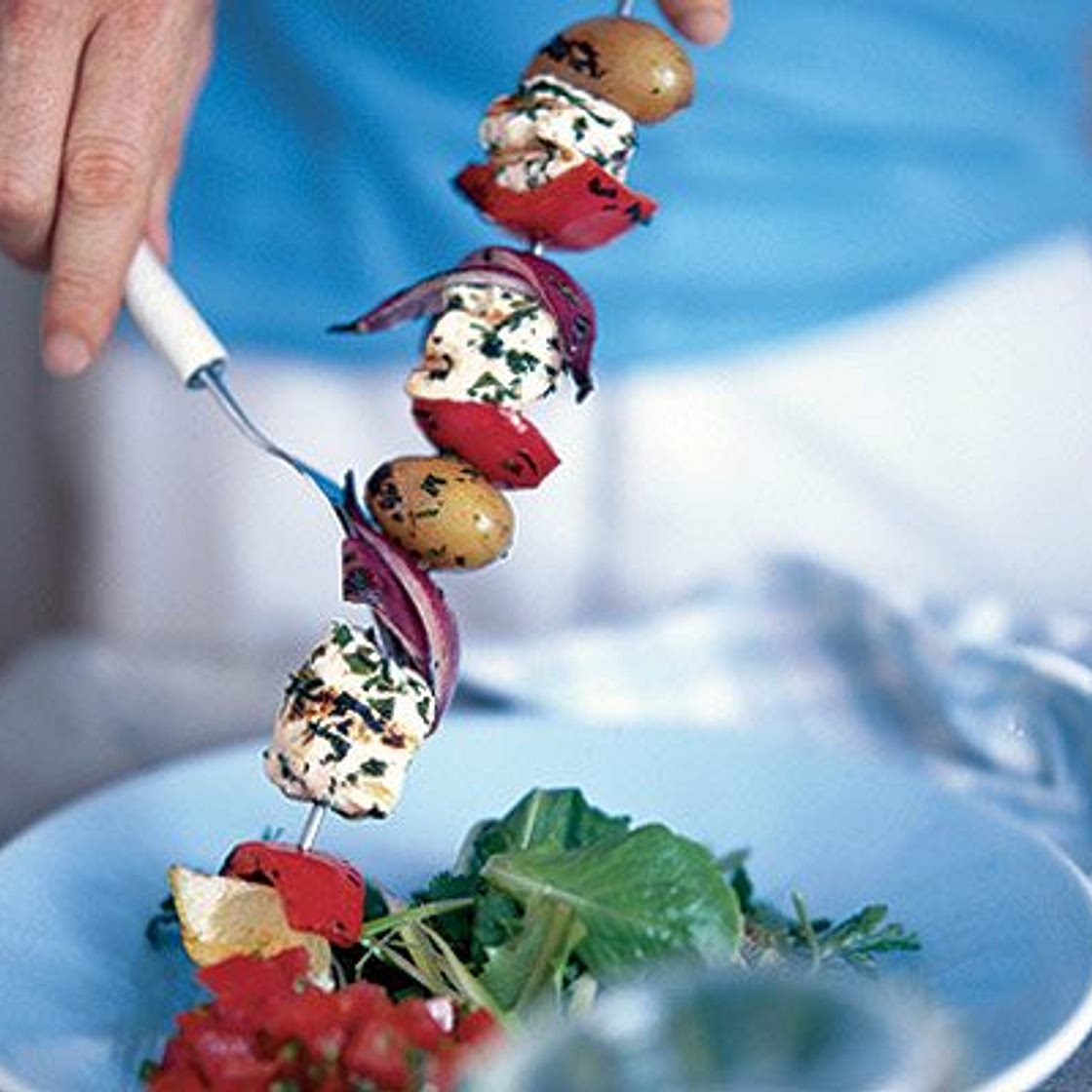 Herbed chicken skewers