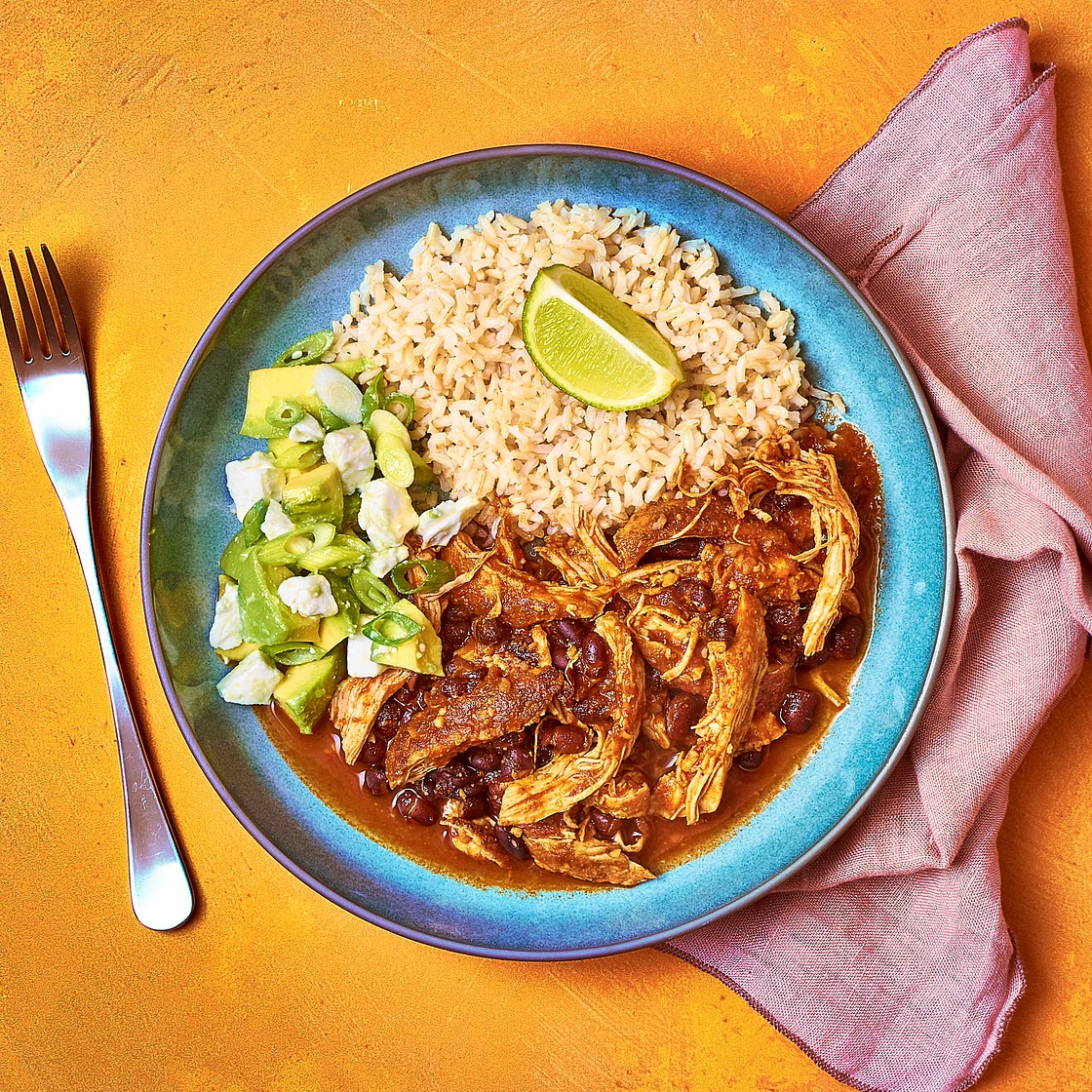 Spicy Chicken Chilli With Feta & Avocado Salsa