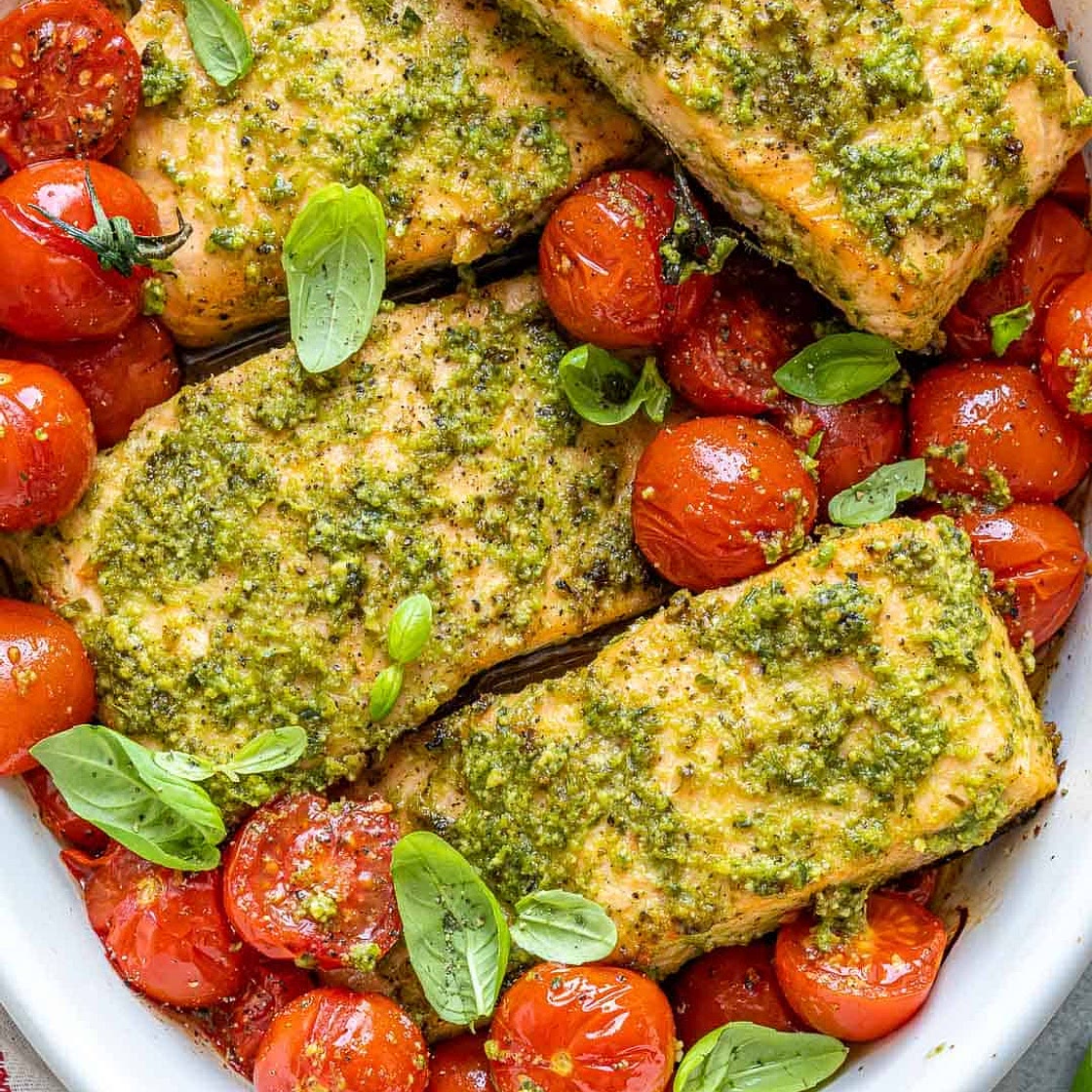 Baked Pesto Salmon