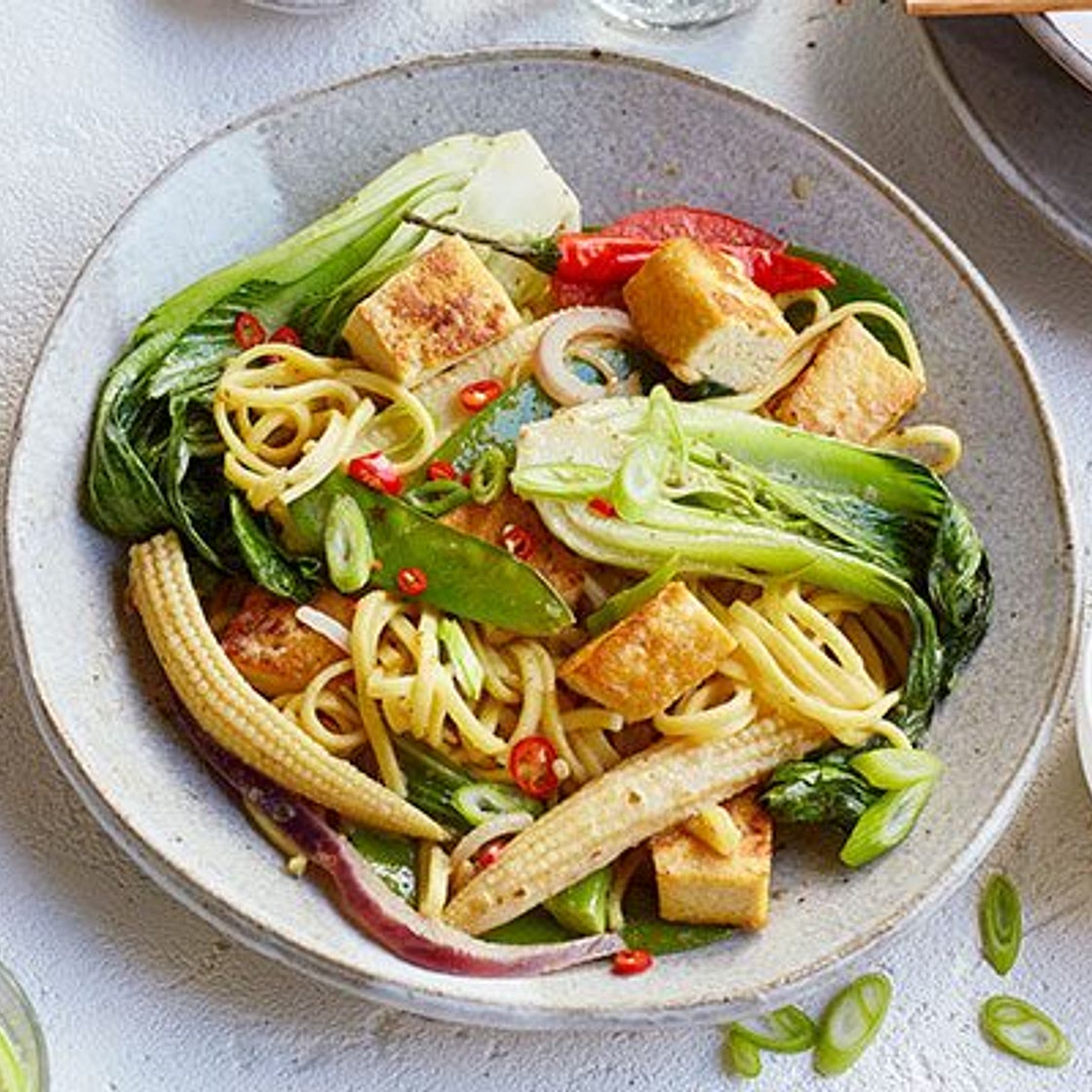 Thai green tofu noodles