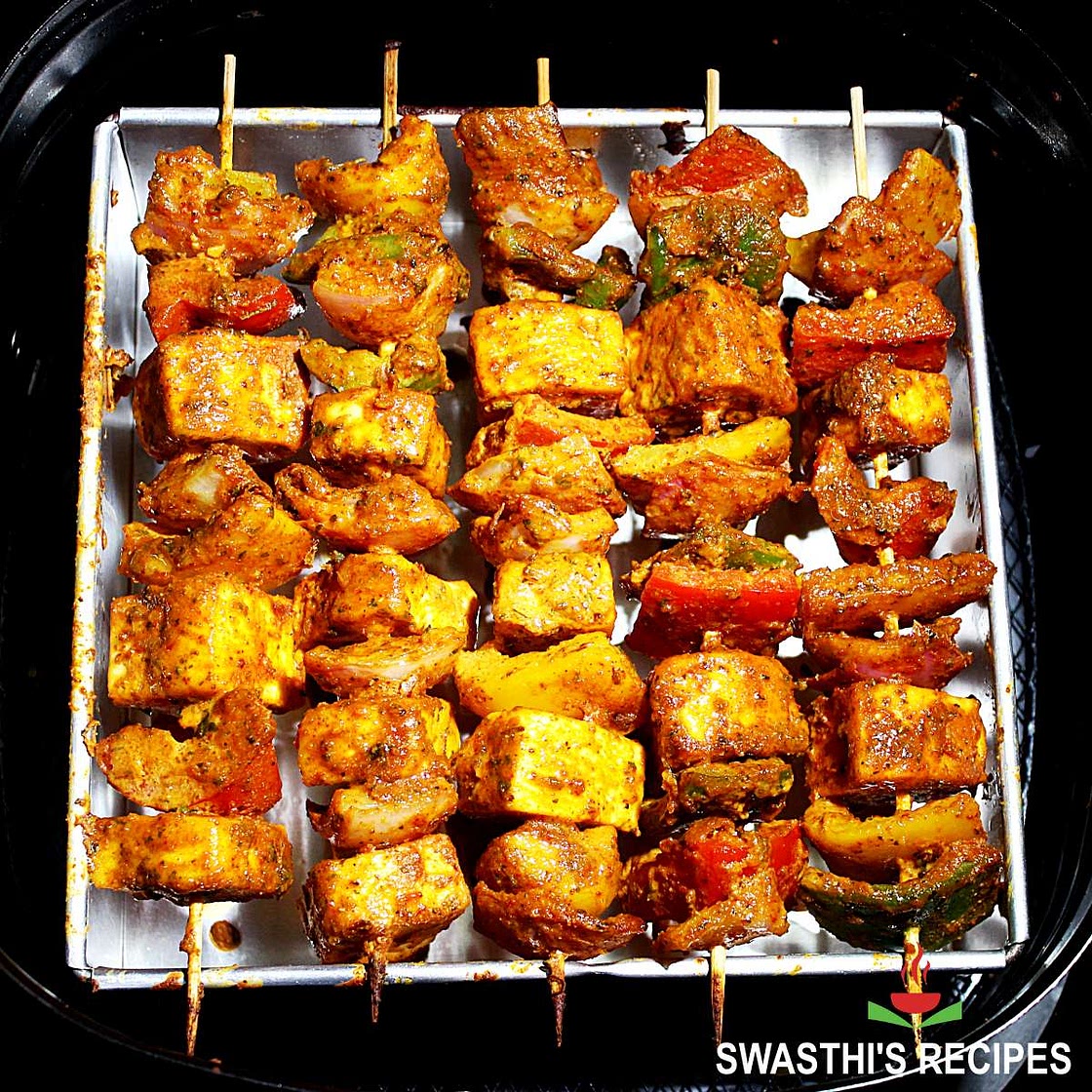 Paneer Tikka Recipe in Oven, Air Fryer, Stovetop