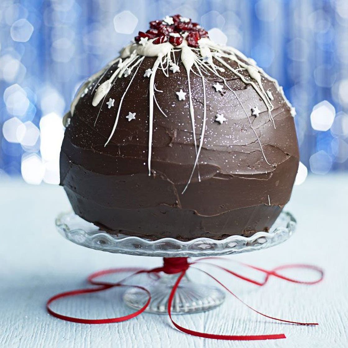 Chocolate orange & cranberry red velvet bombe