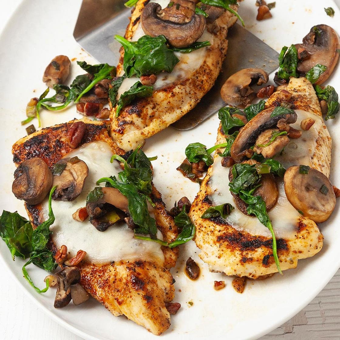 Chicken with Spinach and Mushrooms