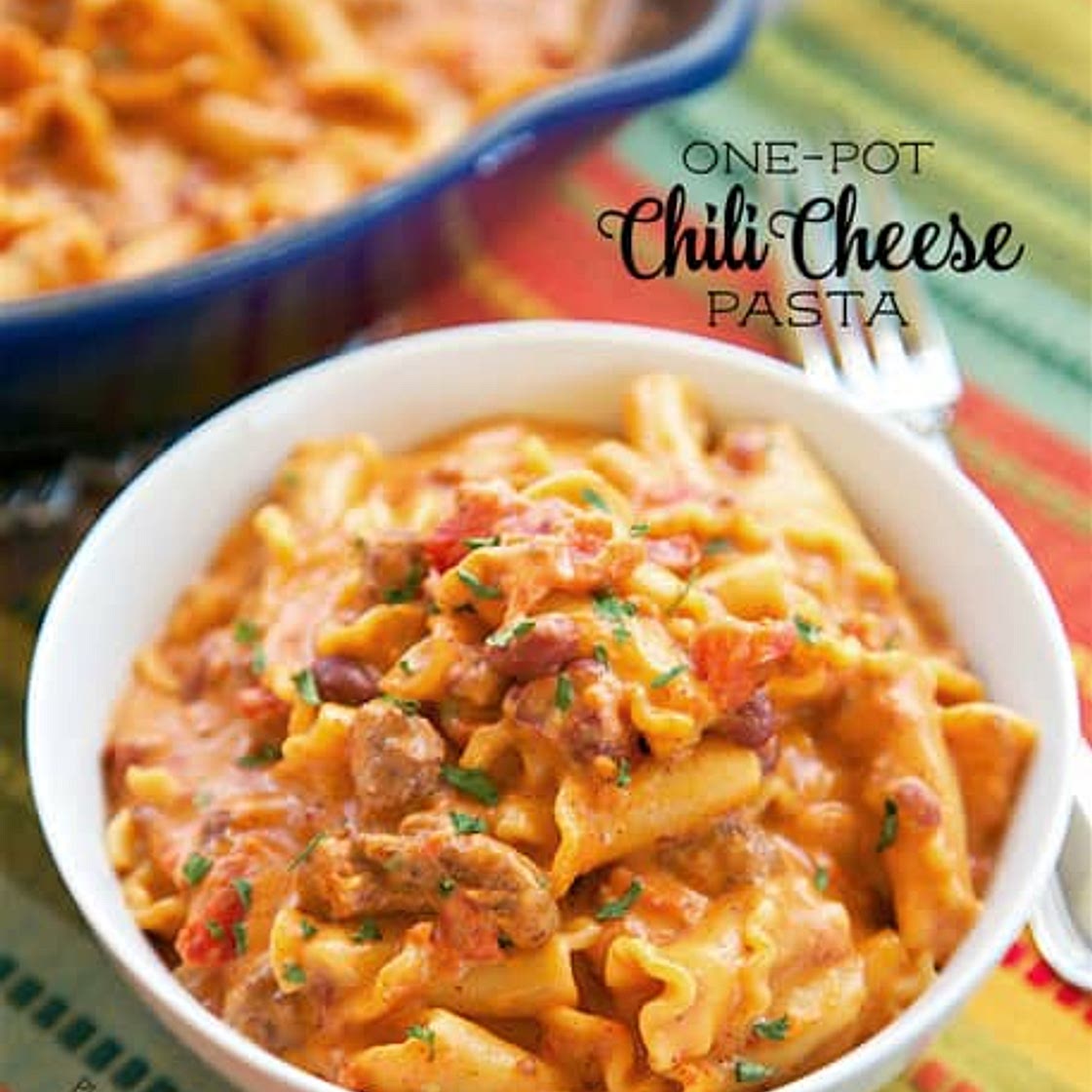 One Pot Chili Cheese Pasta