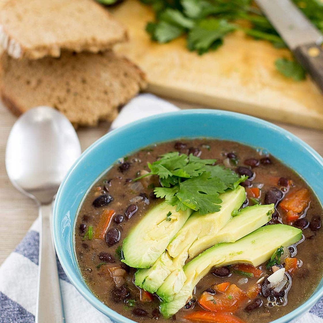 Spicy Black Bean Soup (20 Min, Vegan)