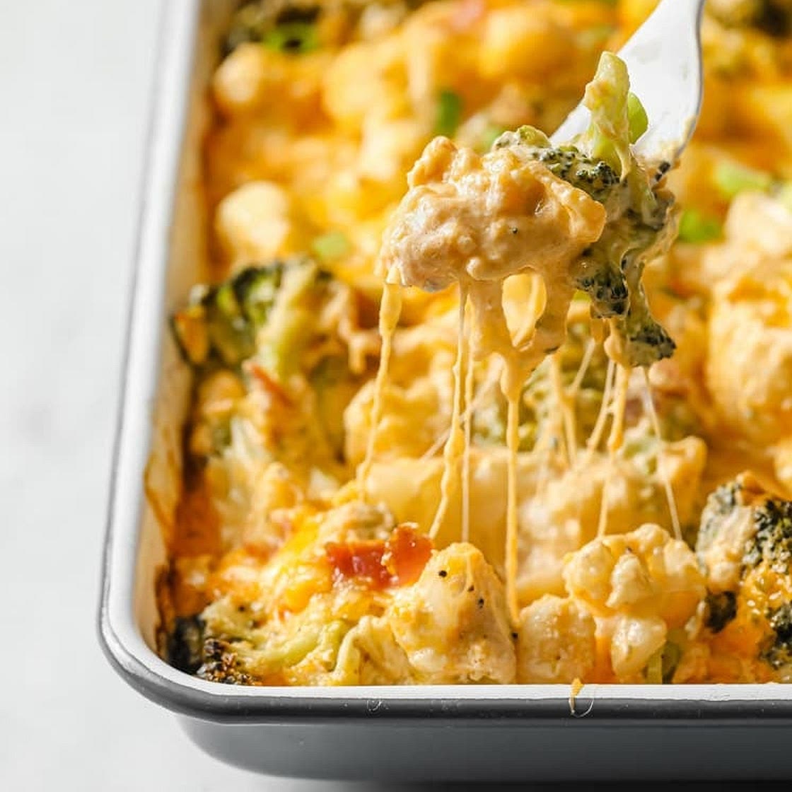 Loaded Broccoli Cauliflower Casserole