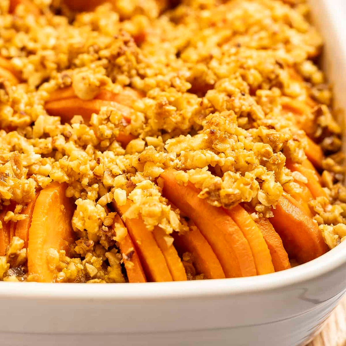 Sweet Potato Tian with Maple Nut Crumble