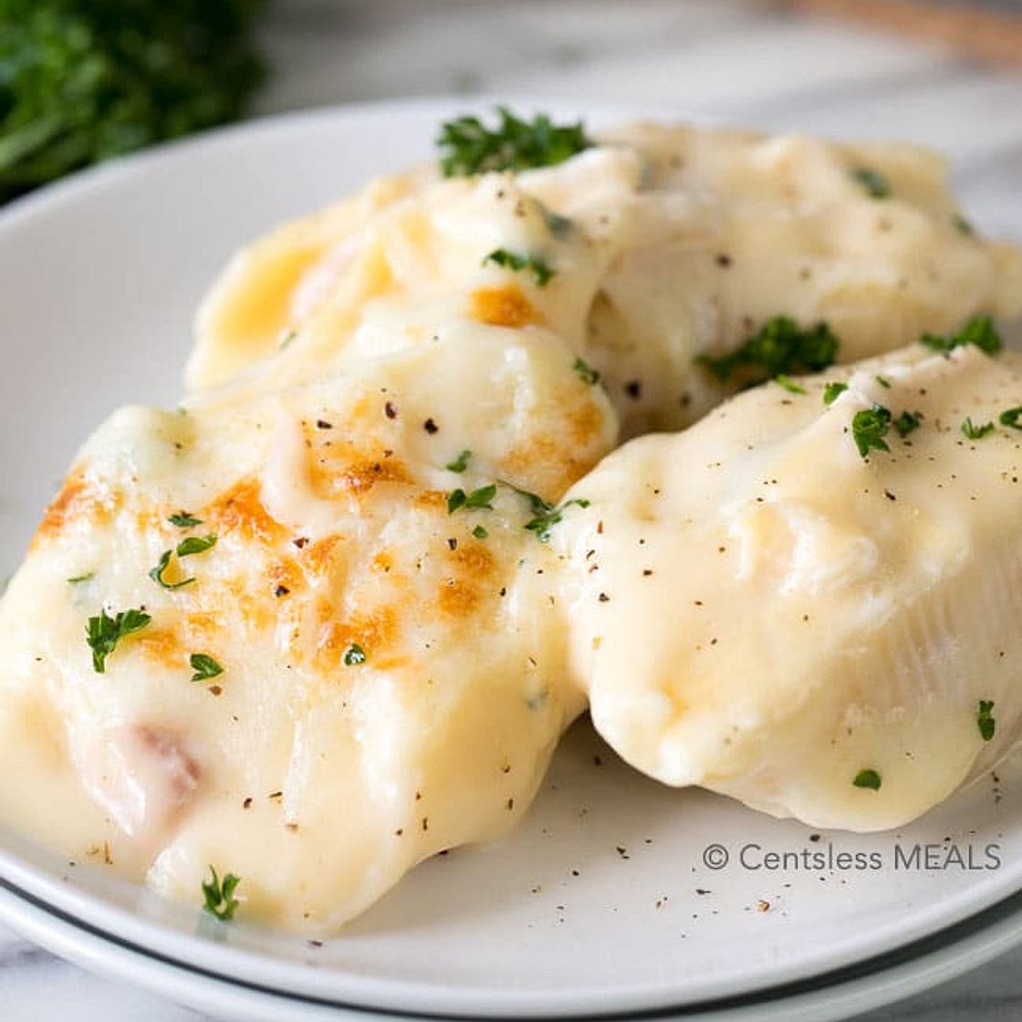 Cheesy Chicken Stuffed Shells recipe