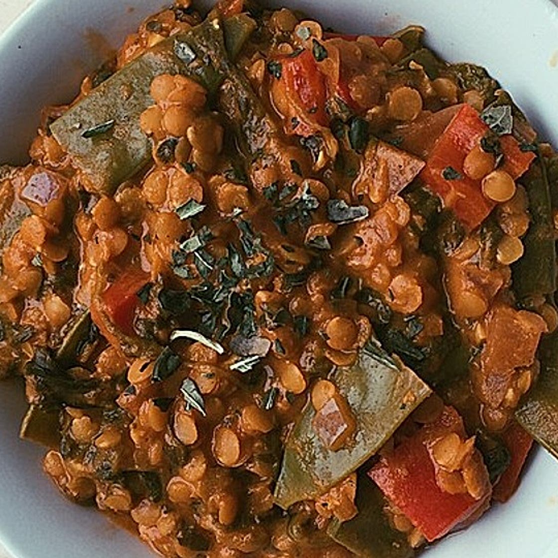 Einfaches Rote-Linsen-Spinat-Curry