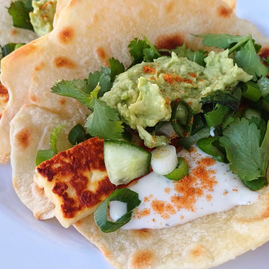 Halloumi Tacos with Spicy Pico Verde