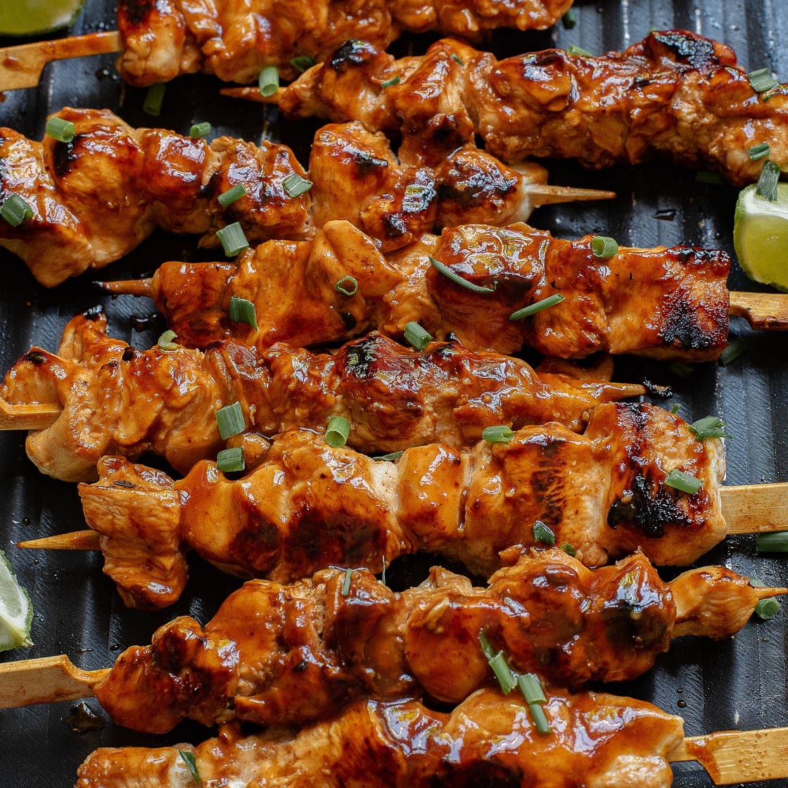 Honey Beer Chicken Kabobs