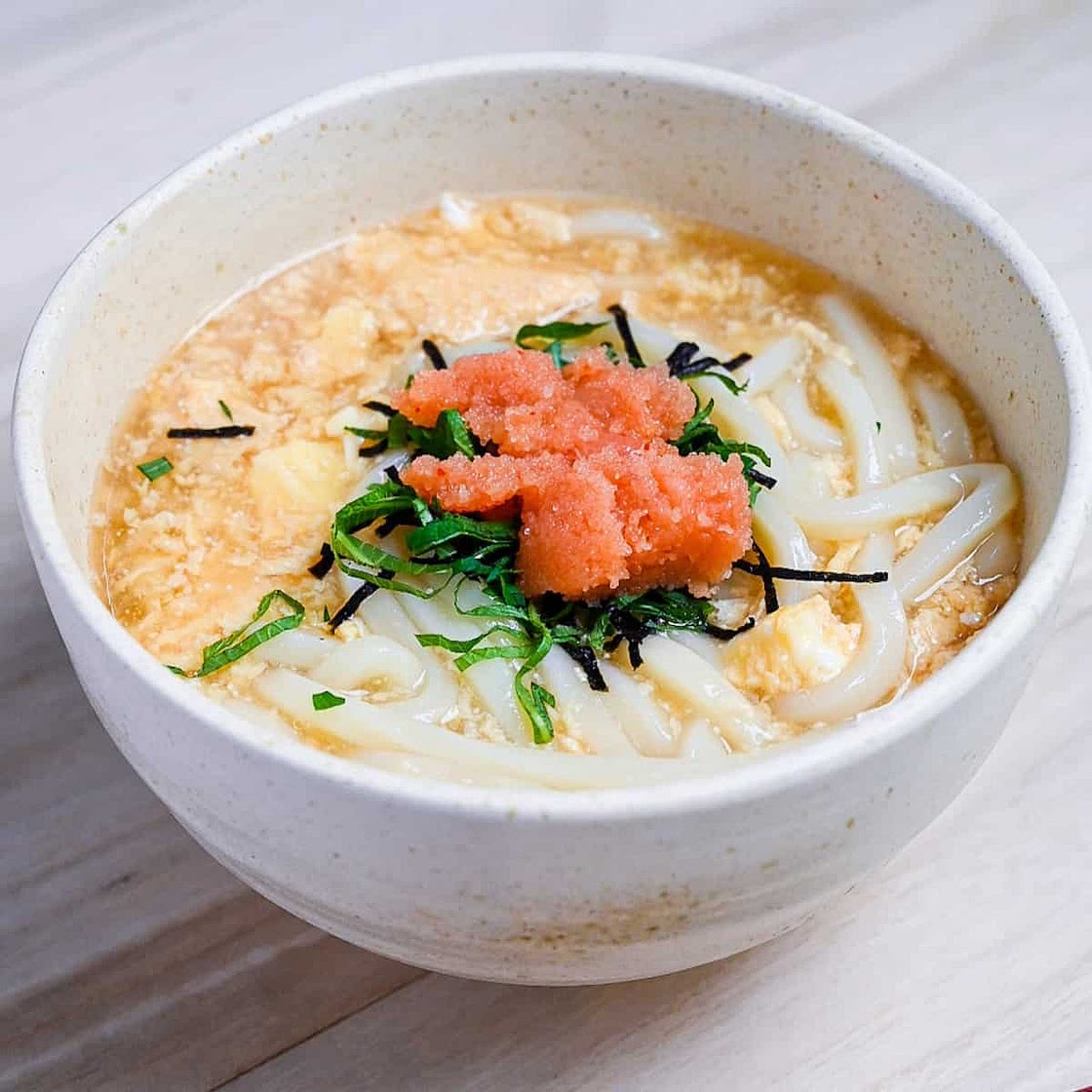 Mentaiko Udon (Cod Roe Ankake Udon)