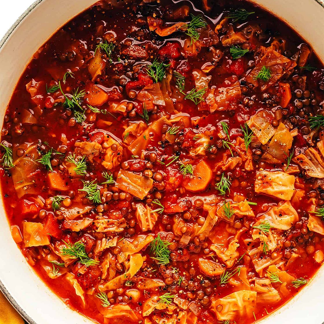 Vegetarian Cabbage Roll Soup