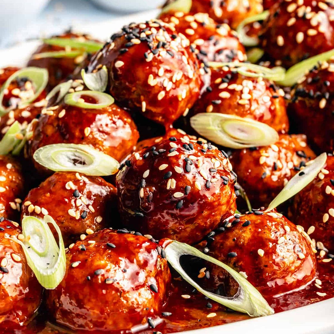 Korean-Inspired BBQ Chicken Meatballs