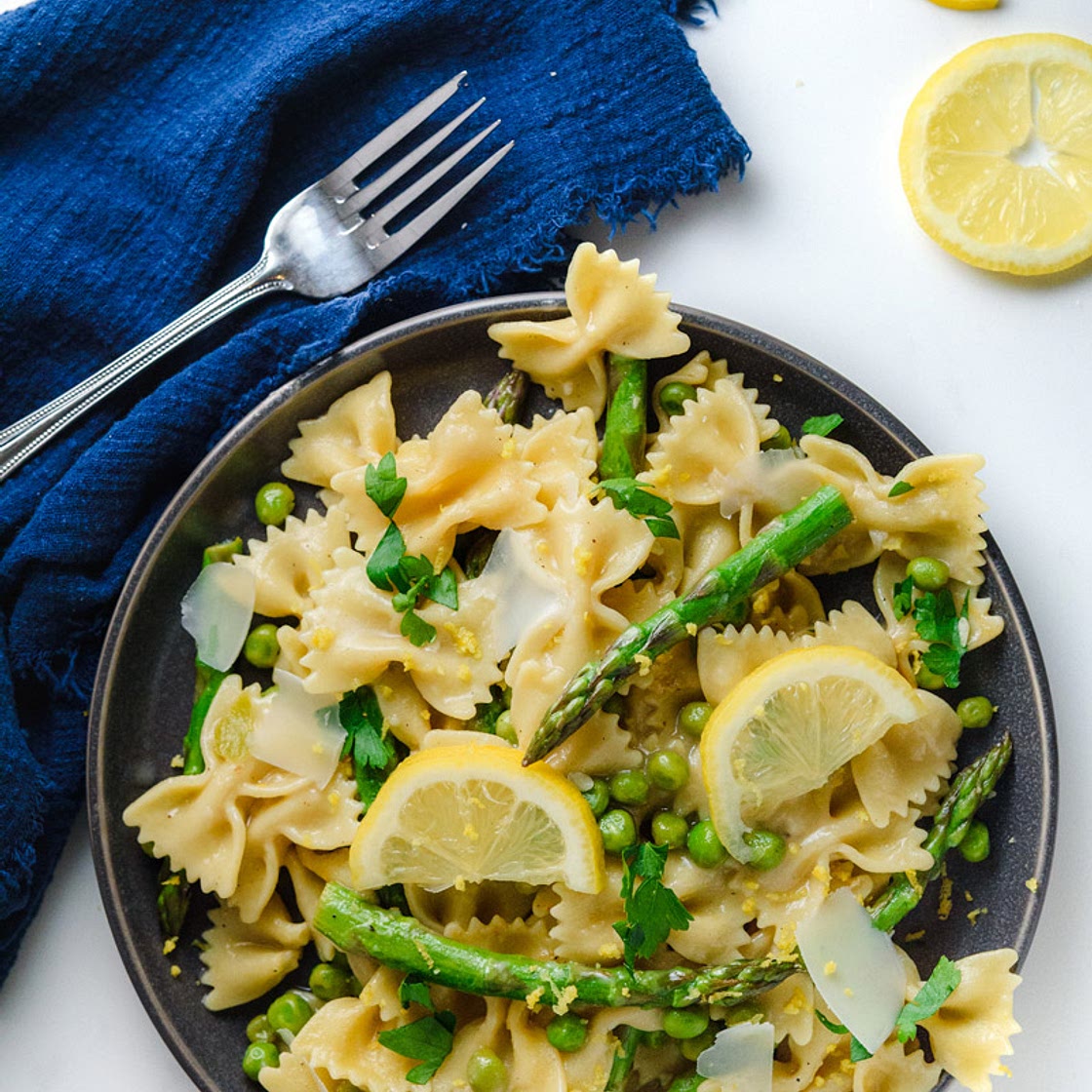 Asparagus and Pea Pasta with Lemon Sauce