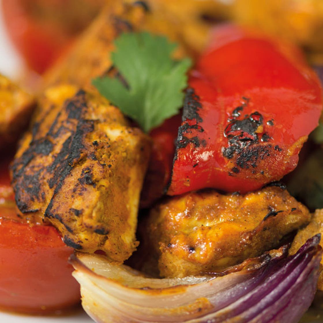 Tandoori chicken and vegetables