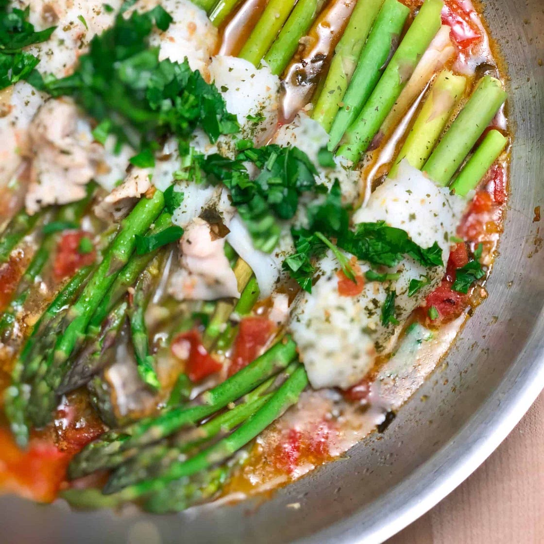 Dover Sole wrapped Asparagus