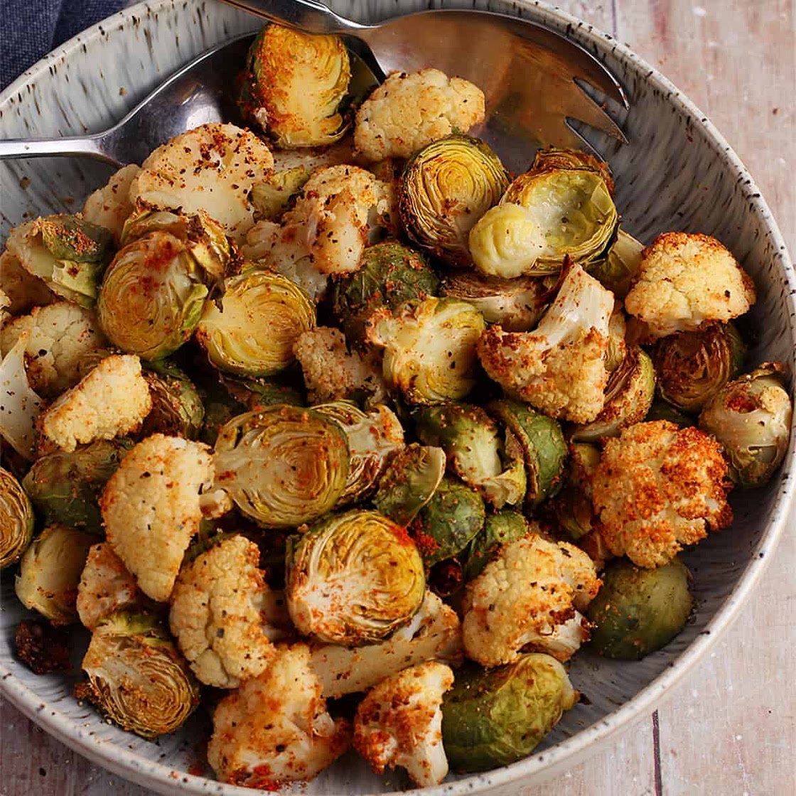 Roasted Cauliflower and Brussels Sprouts