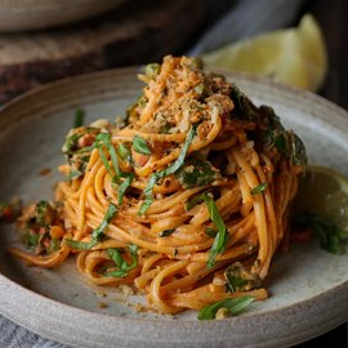 Creamy Vegan Harissa Pasta