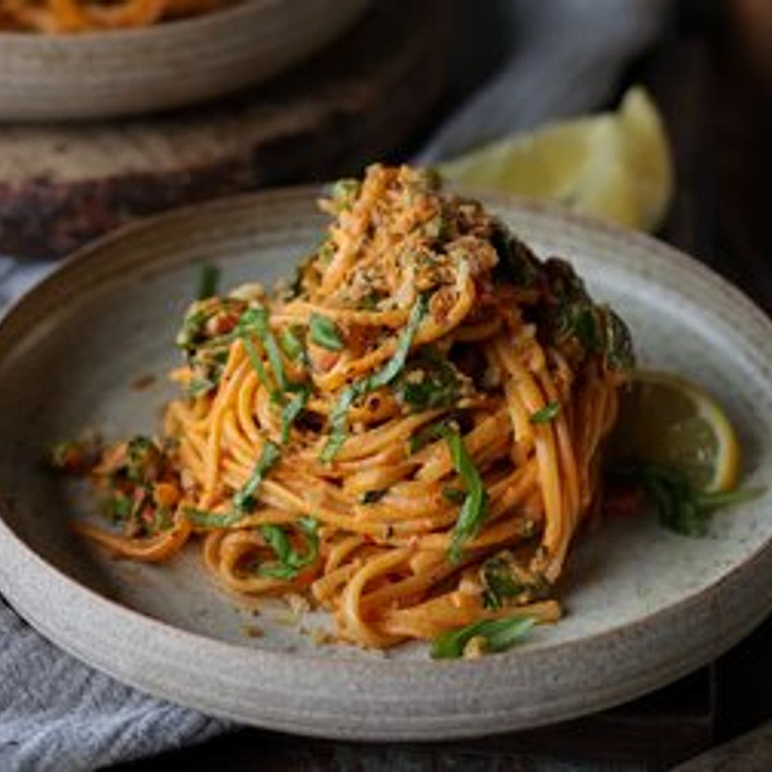 Creamy Vegan Harissa Pasta