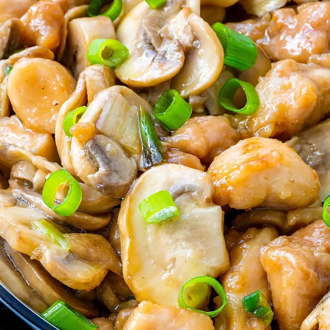 Chinese Chicken mushroom stir fry - 10 minutes Recipe