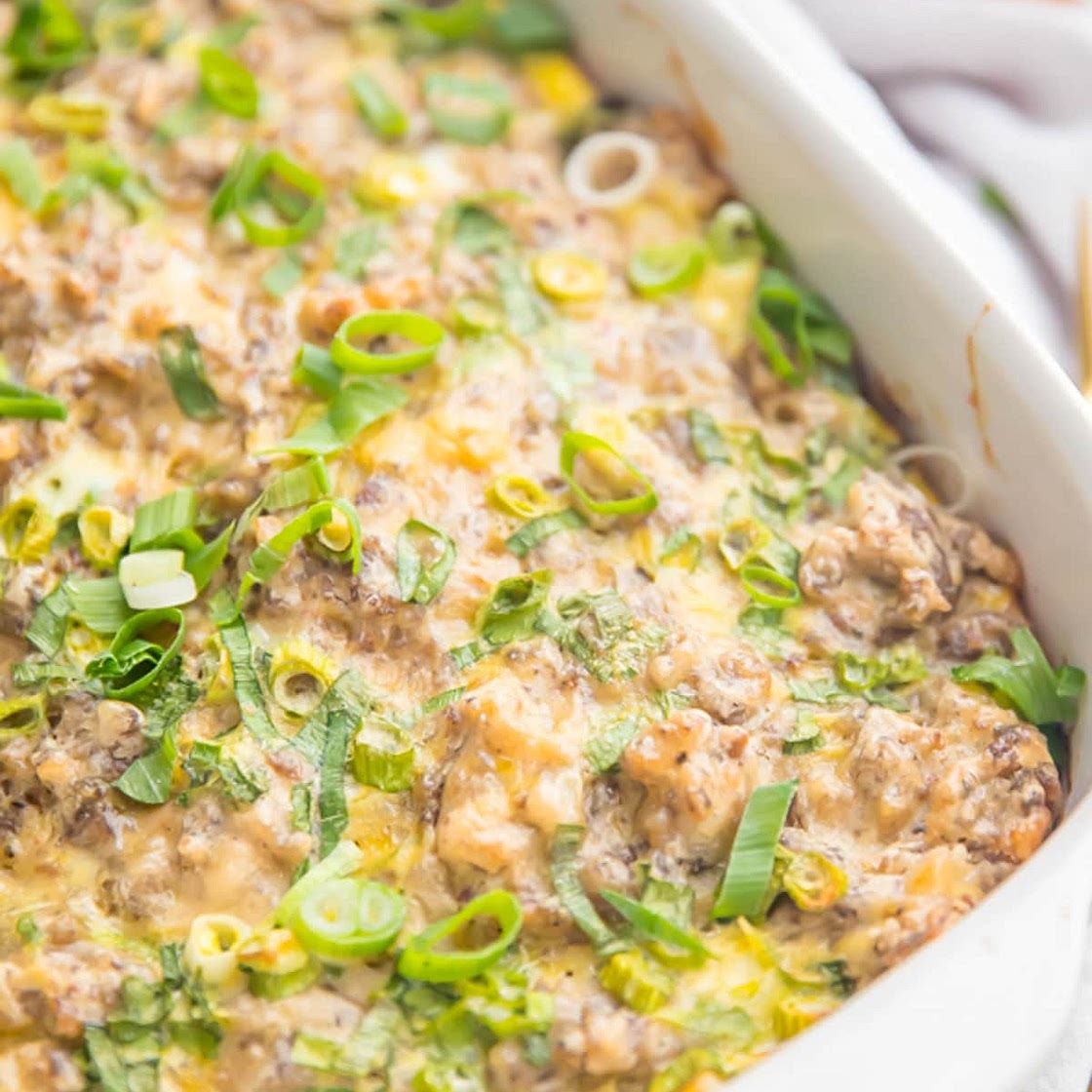 Hashbrown Breakfast Casserole with Eggs and Sausage (Whole30, Dairy Free, Gluten Free)