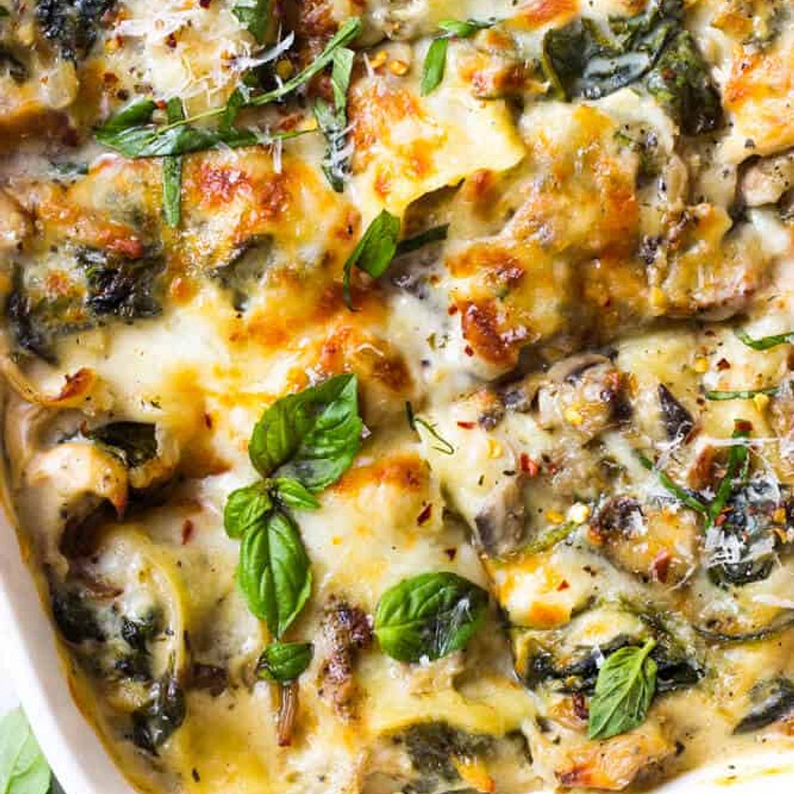 Chicken Mushroom and Spinach Lasagna