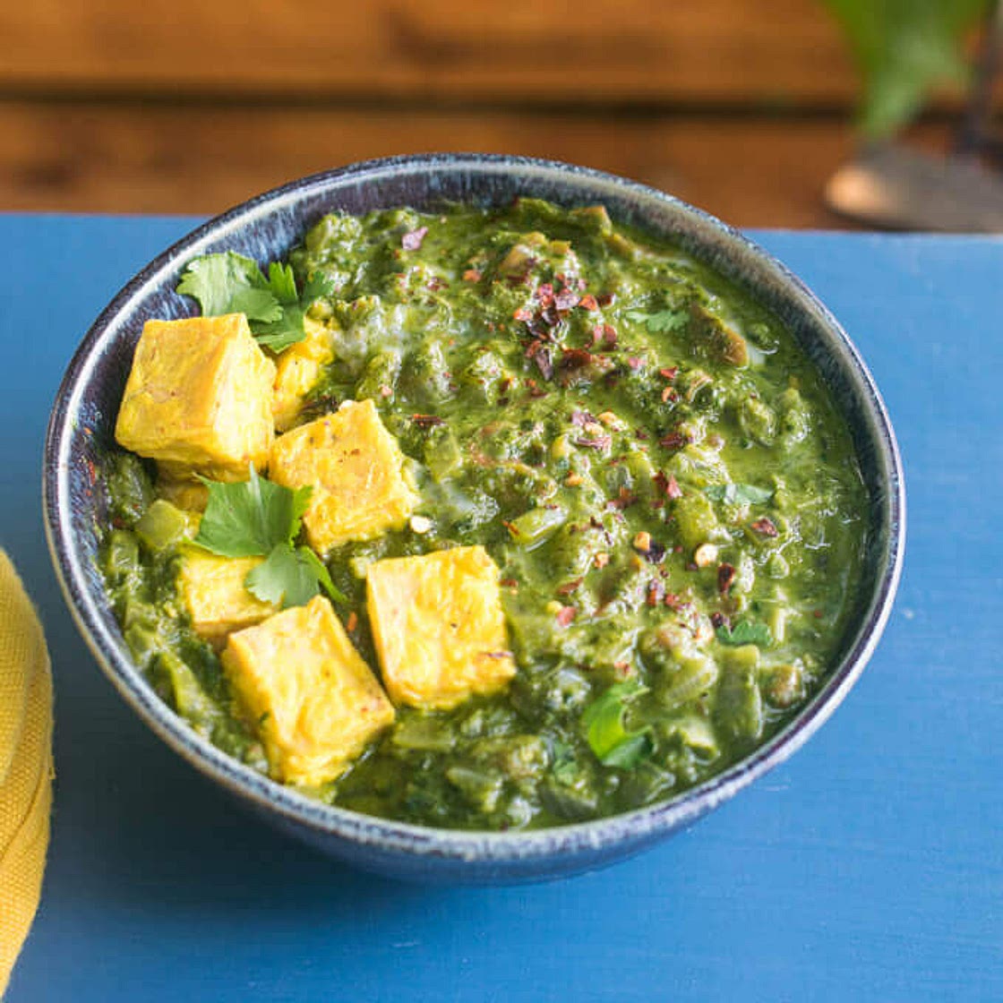 Vegan Saag Paneer (Saag Tofu)