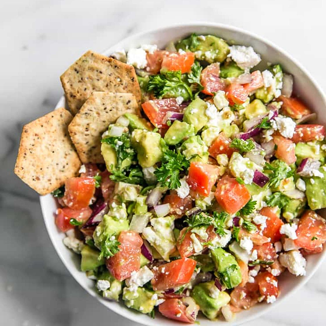 Seriously Addicting Avocado Feta Dip