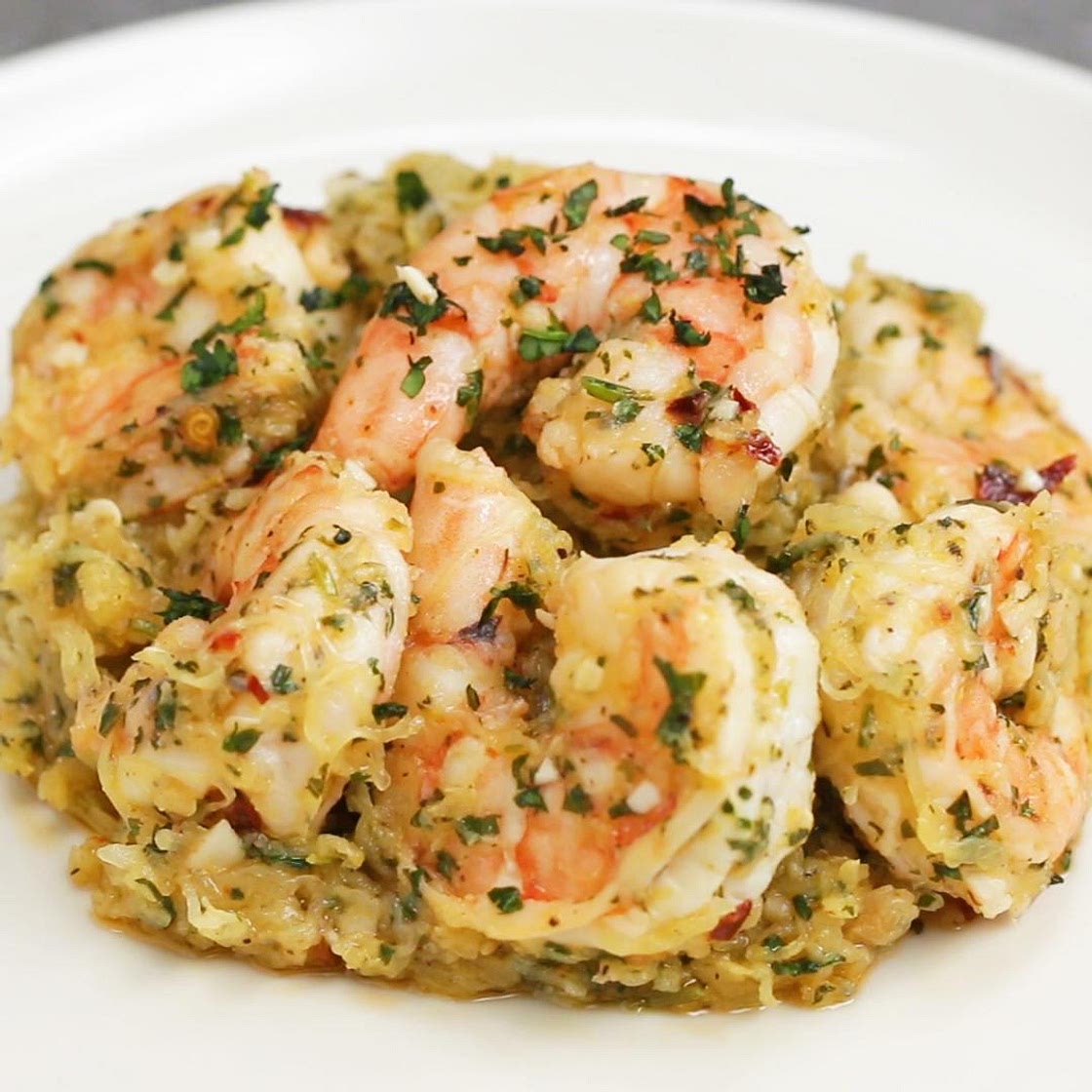 Spaghetti Squash Shrimp Scampi Recipe by Tasty