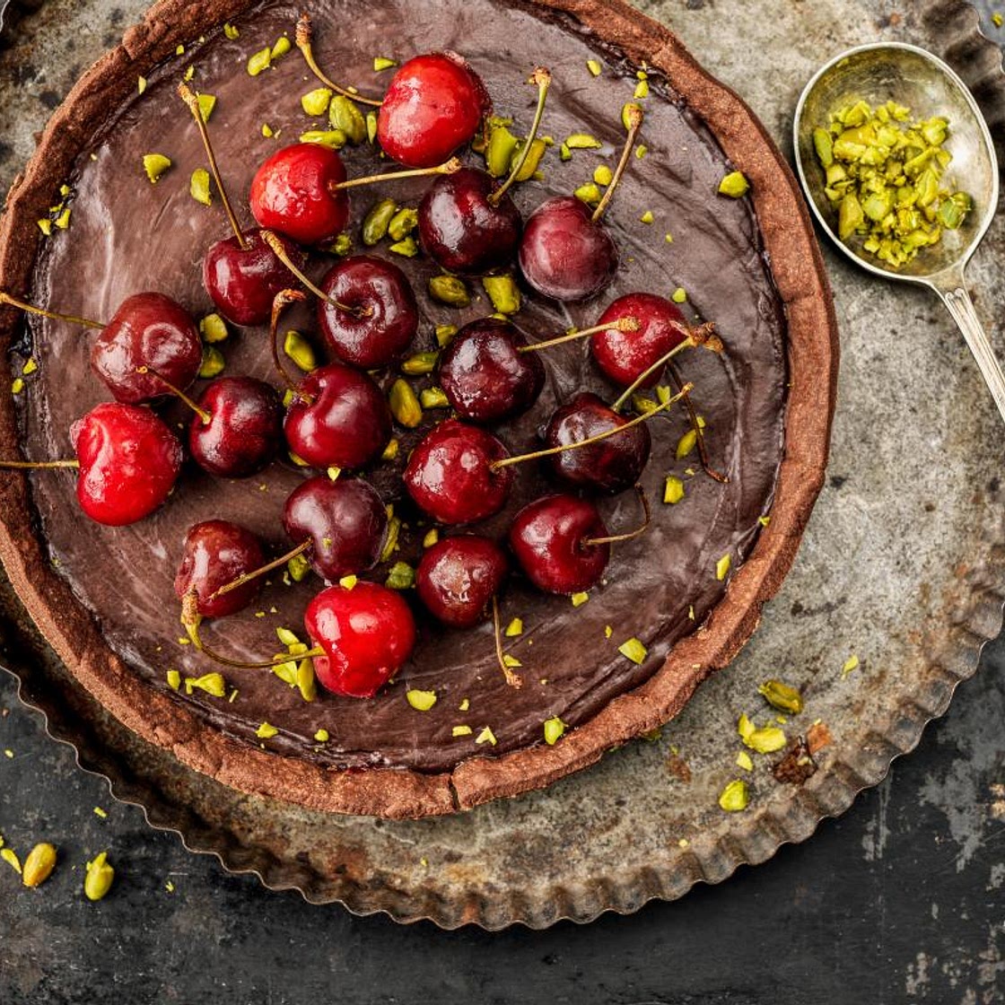 Schokoladen-Kirschen-Tarte