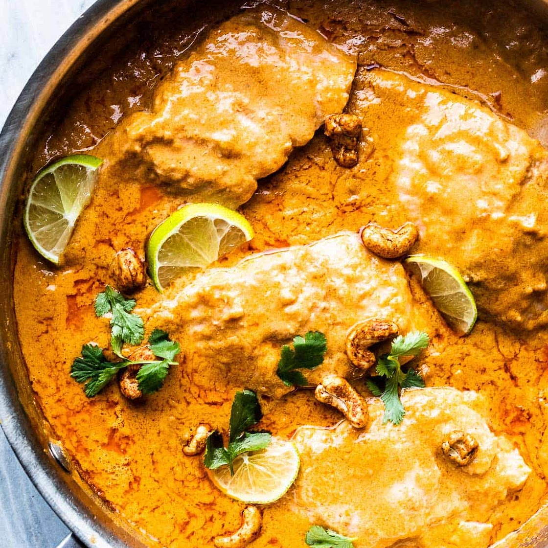 Salmon Curry with Creamy Thai Coconut Cashew Sauce