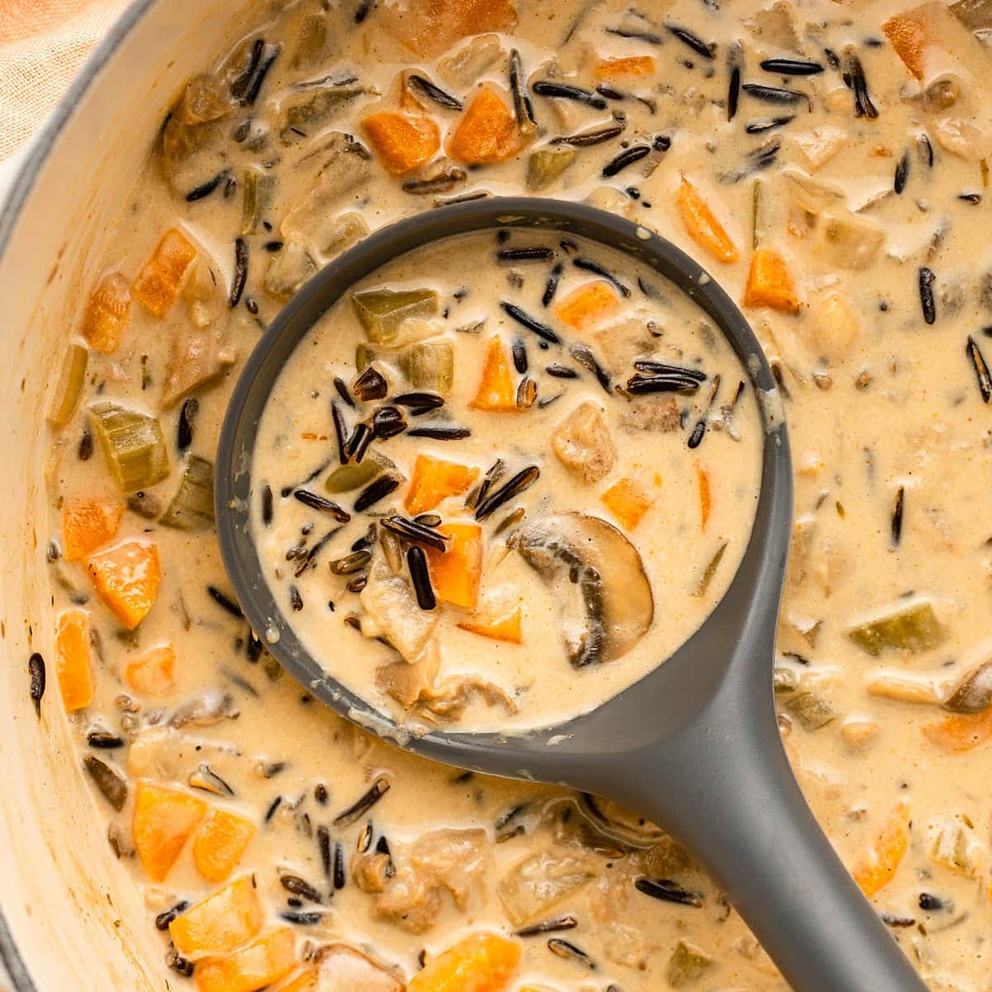 Wild Rice and Mushroom Soup (Vegan)
