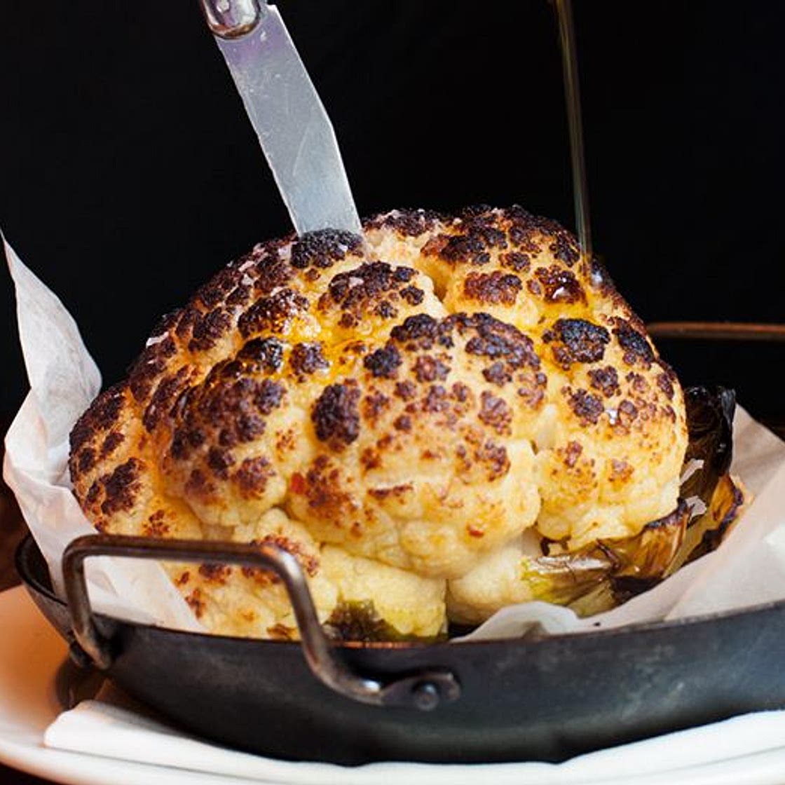 Whole Roasted Cauliflower With Whipped Goat Cheese