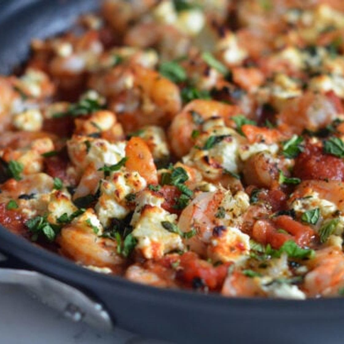 Shrimp Saganaki (Greek Shrimp with Tomatoes & Feta)