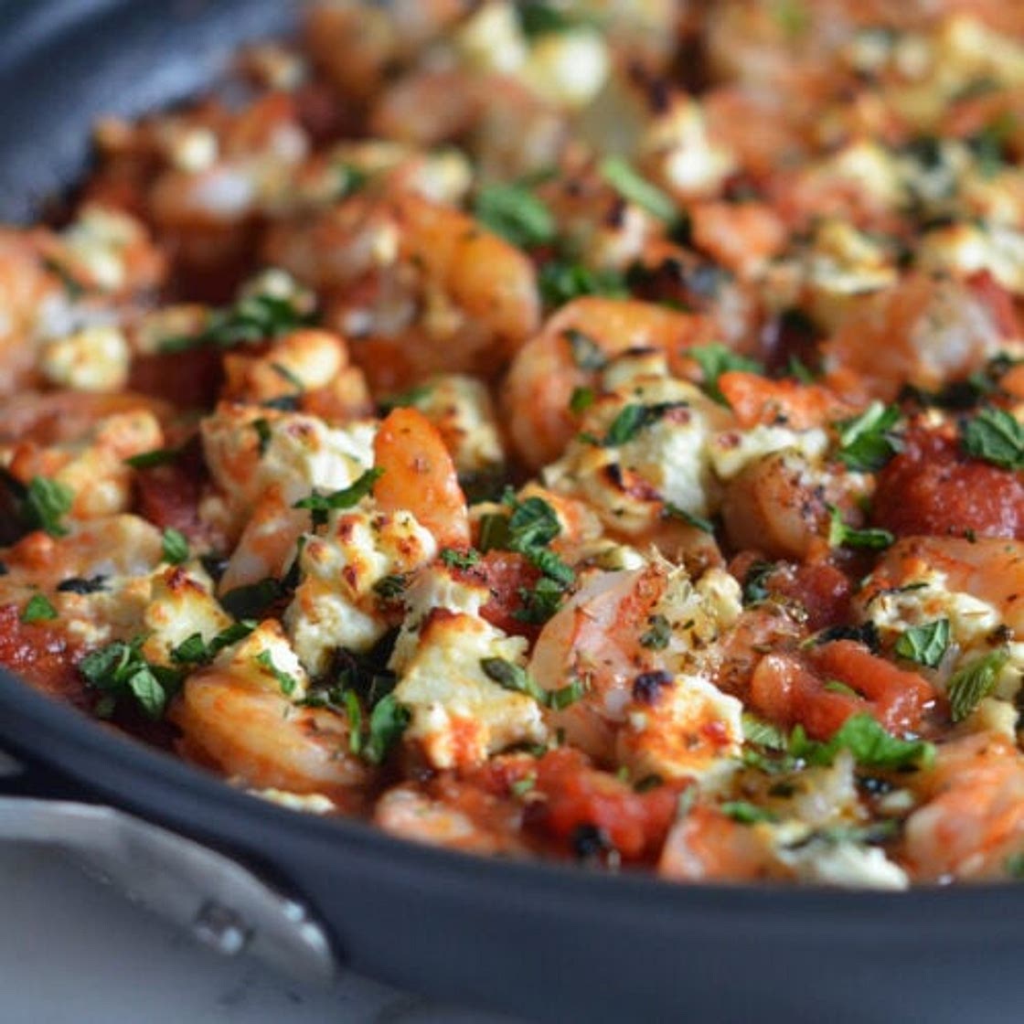 Shrimp Saganaki (Greek Shrimp with Tomatoes & Feta)