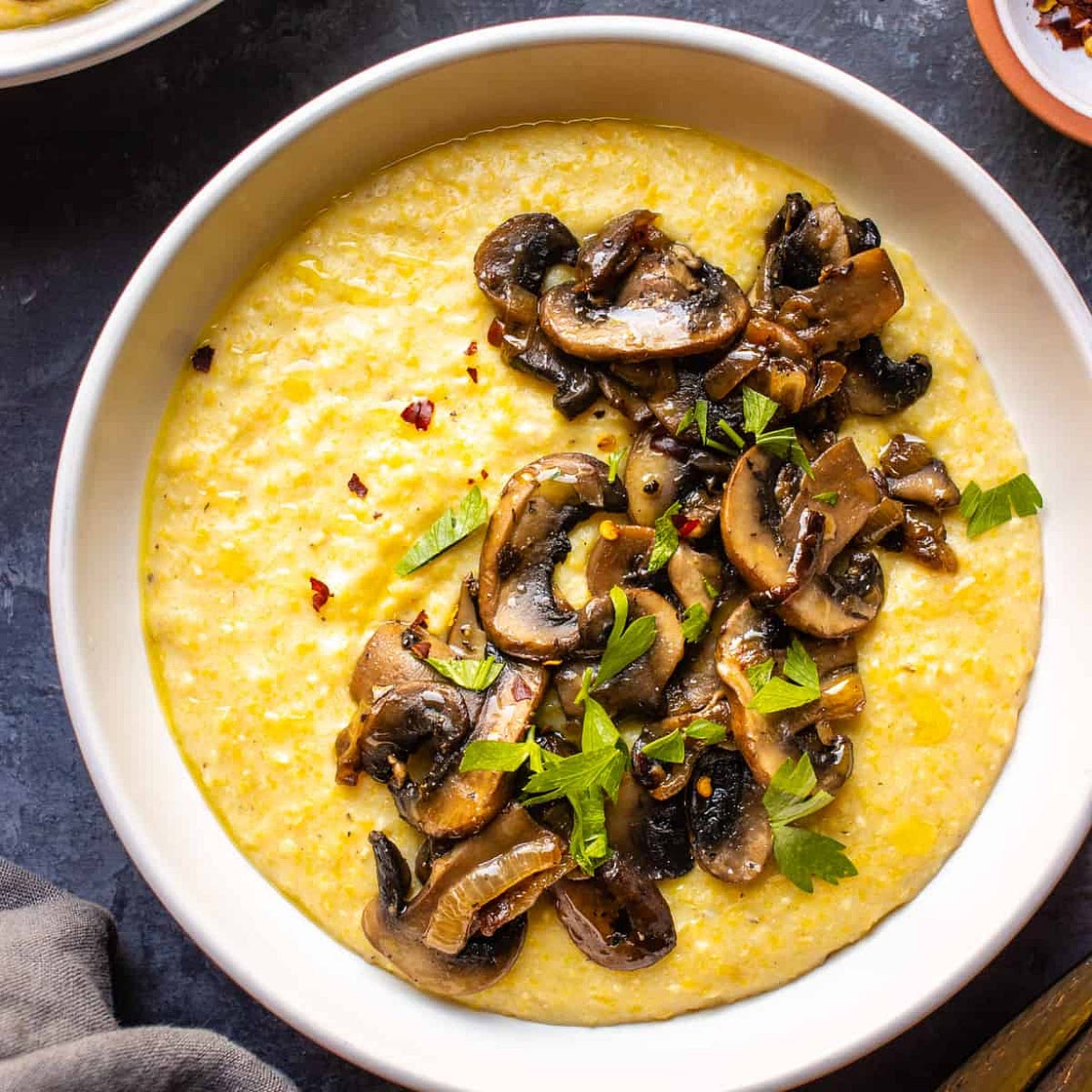 Vegan Polenta Recipe with Mushrooms