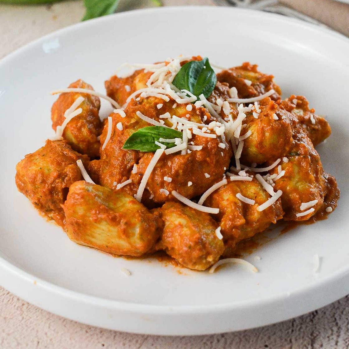 Tofu Gnocchi with Creamy Sundried Tomato Sauce