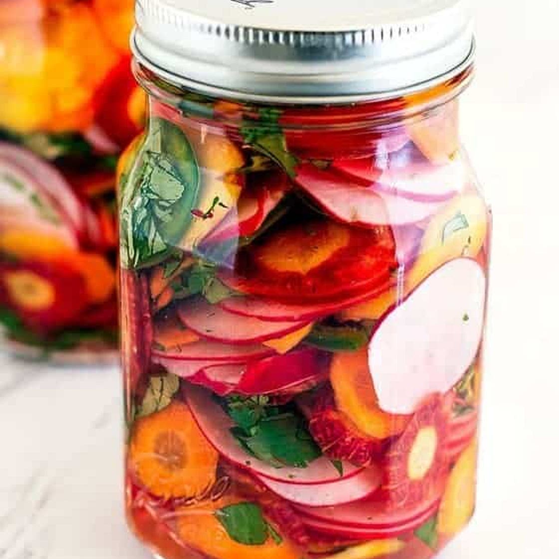 Quick Taco Pickles - Taqueria-Style Pickled Carrots, Radishes & Jalapeños