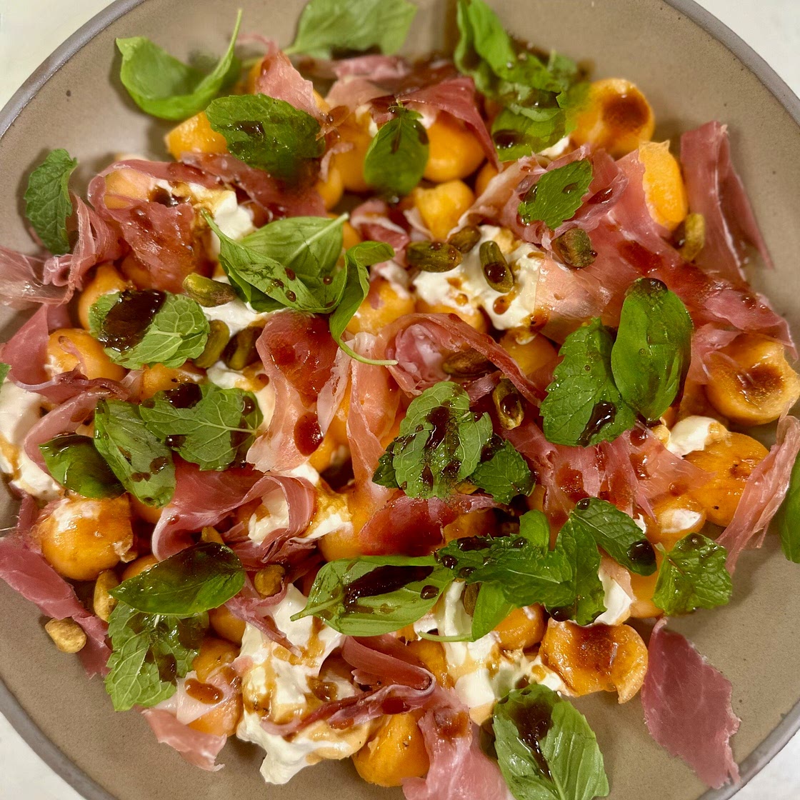 Cantaloupe and Prosciutto Salad