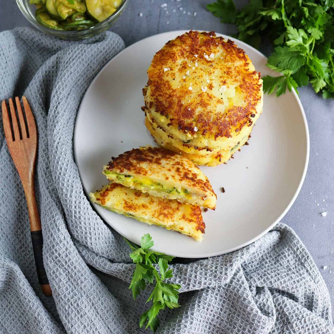 Cheesy Courgette and Potato Cakes