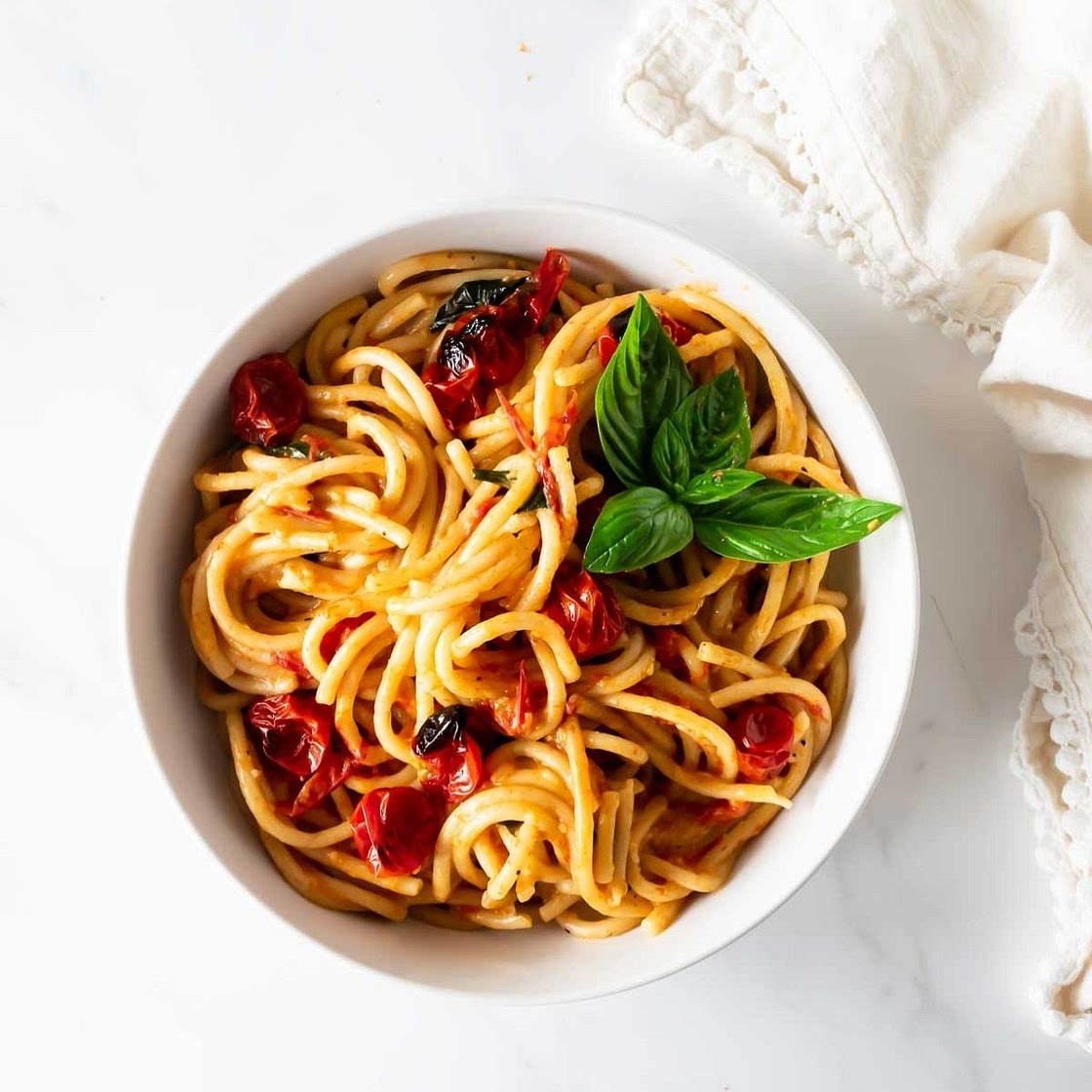 One Pot Burst Cherry Tomato Pasta