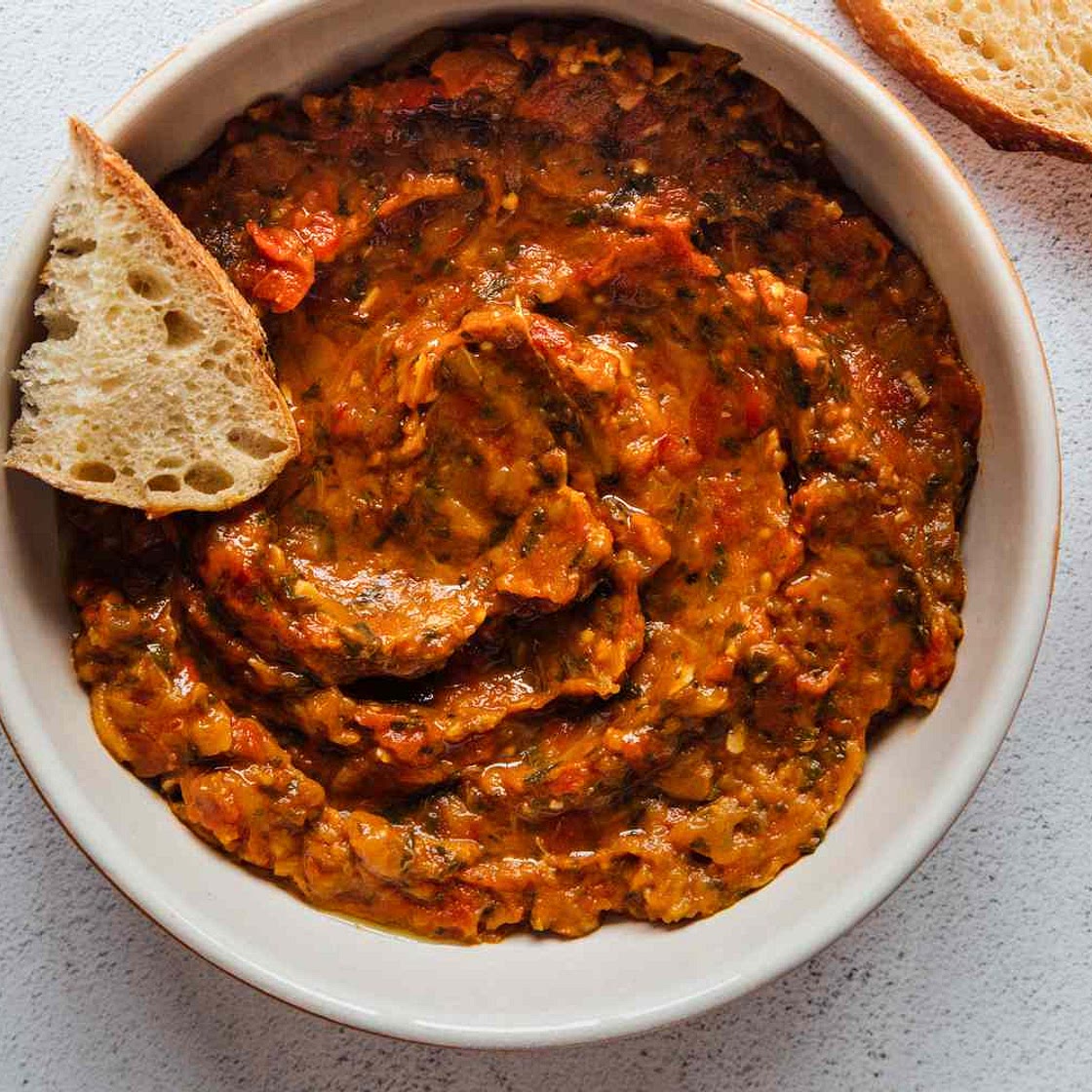 Moroccan Zaalouk (Cooked Eggplant and Tomato Salad)