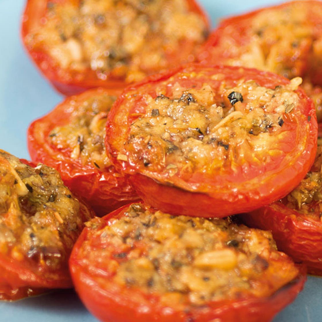 Slow-roasted garlic and herb tomatoes
